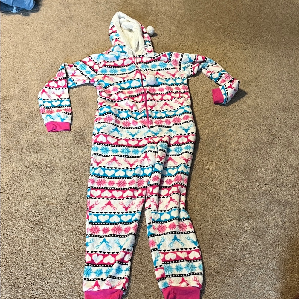 Colorful Kids Hooded Footie Pajamas